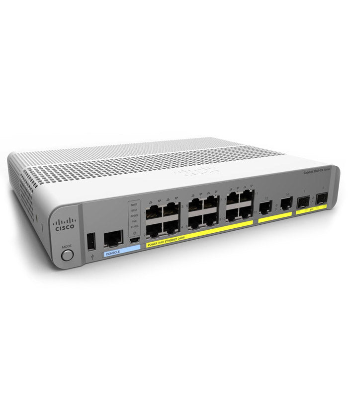 WS-C3560CX-8PC-S Switch w/ 8p GE PoE+, 2p 1G SFP, 2p 1GE, IP Base