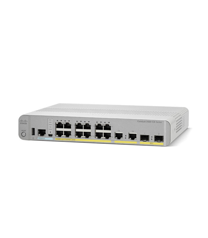 WS-C3560CX-8PT-S Switch w/ 8p GE PoE+, 2p 1GE UPOE input, IP Base