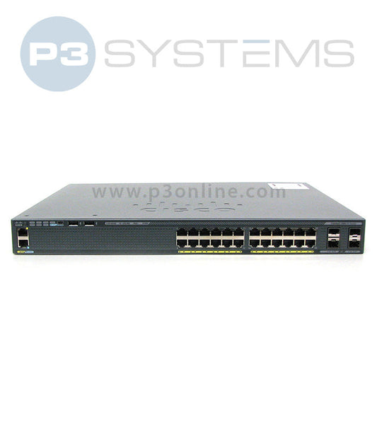 WS-C2960X-24PS-L switch with 24p PoE, 4p 1G SFP, and Stacking