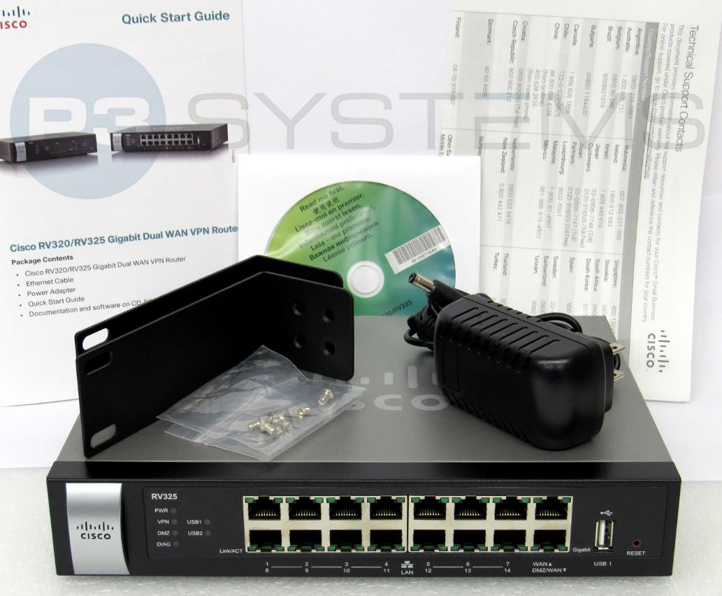 RV325-K9-NA Router 14 GE and NA power adapter